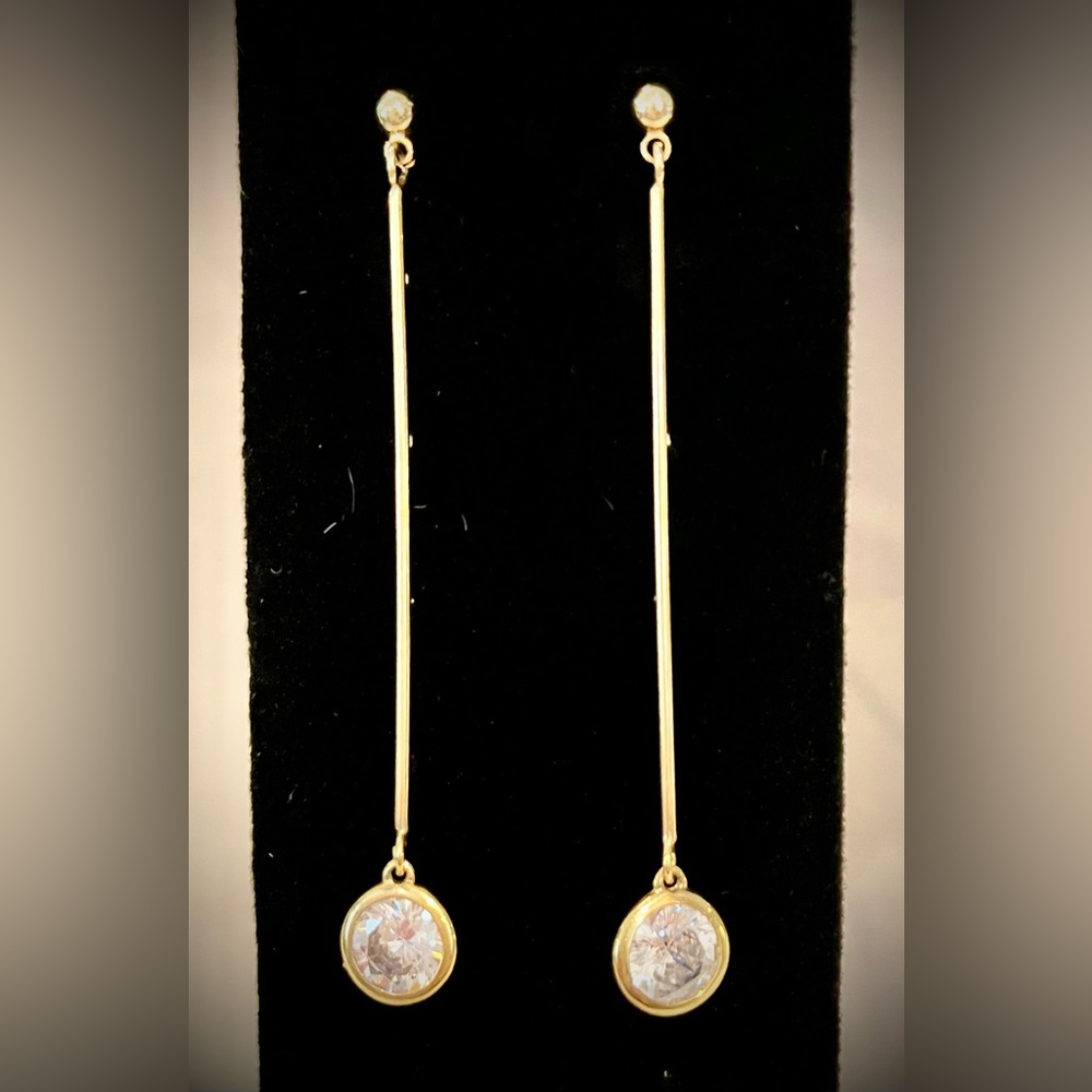 Gold and Diamond simulant Earrings.
